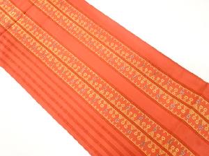 縞に抽象模様織り出し袋帯